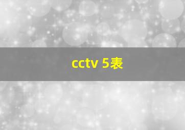 cctv 5表